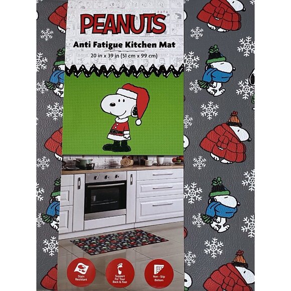 PEANUTS Snoopy Puffer Jacket XL Anti-Fatigue Kitchen Mat 20” X 39” Winter NEW - Picture 8 of 16